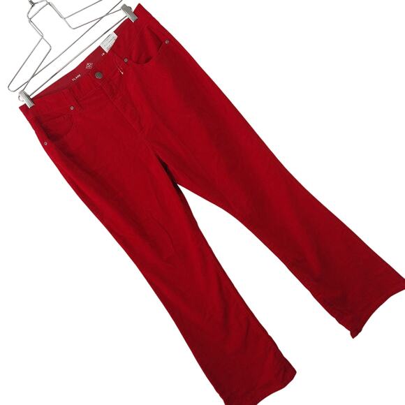 NWT@$49! ST. JOHN'S BAY! ROUGE RED FINE WALE CORDUROY FLARE PANTS, JEANS! SZ 16 - Picture 1 of 12